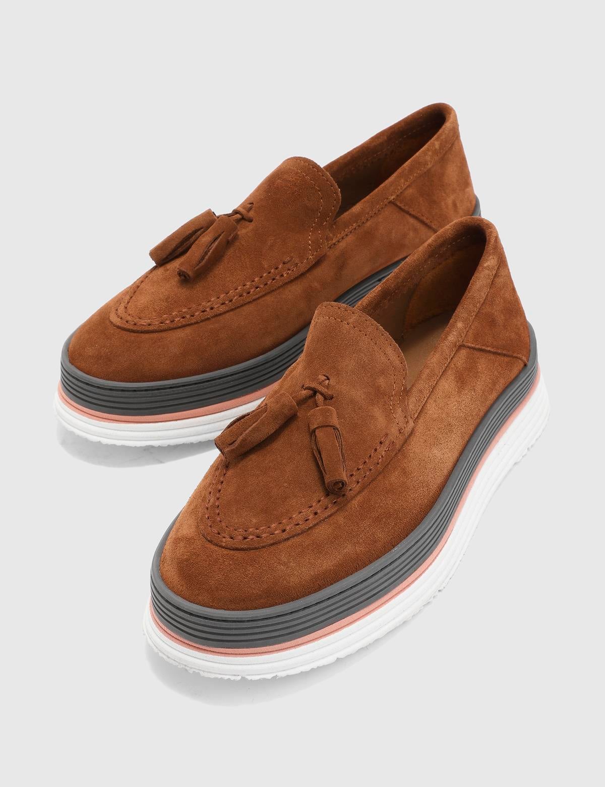 Matei Brown Suede Leather Women's Loafer