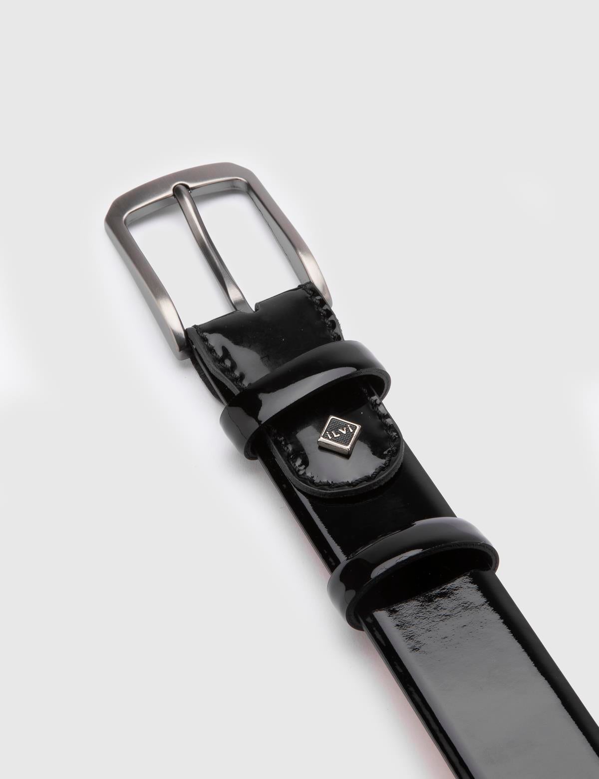 Meije Black Patent Leather Men's Belt