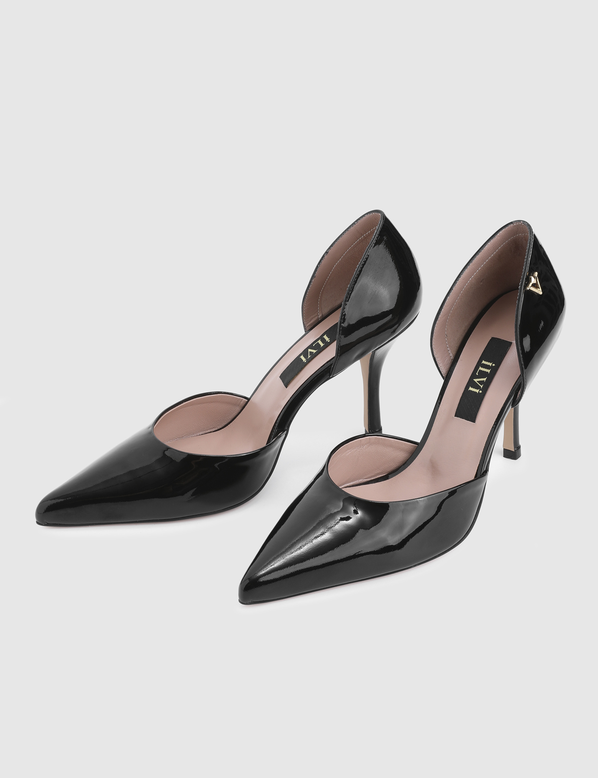 Melina Black Leather Women's Pump