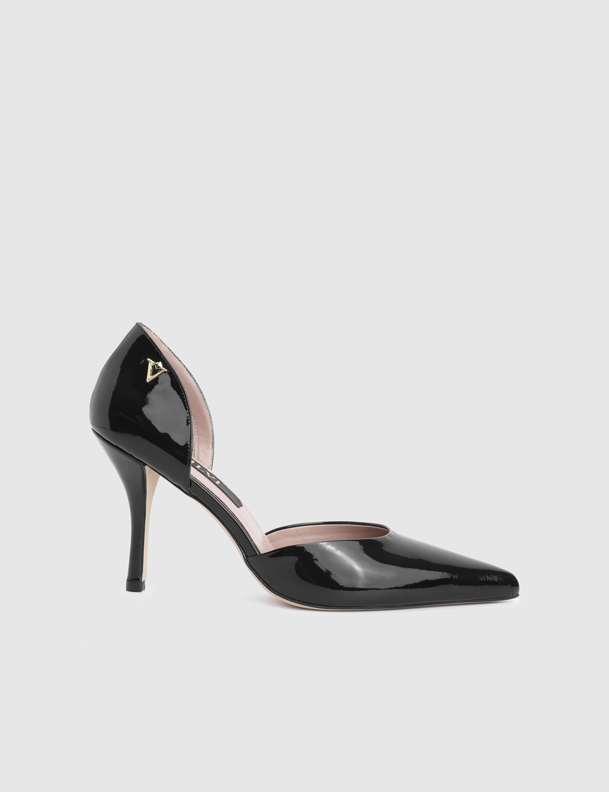 Melina Black Leather Women's Pump