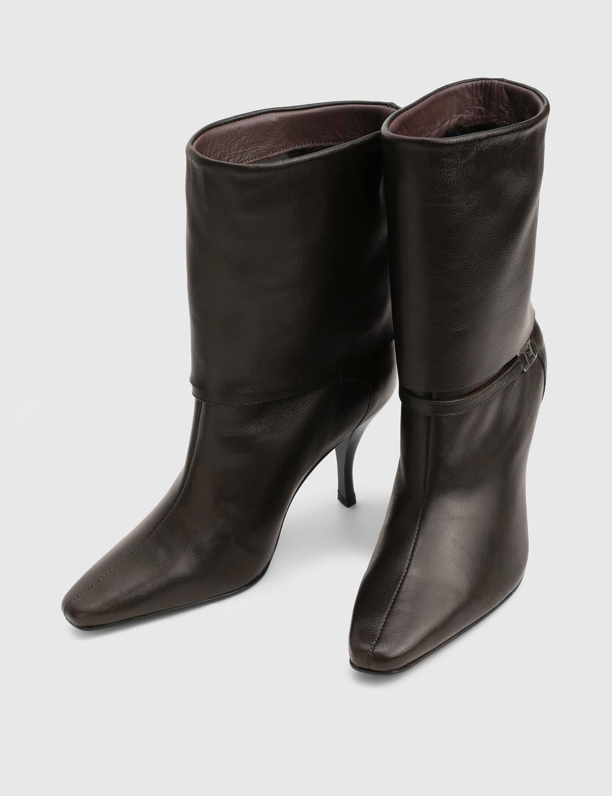 Melinda Brown Leather Women's Heeled Boot