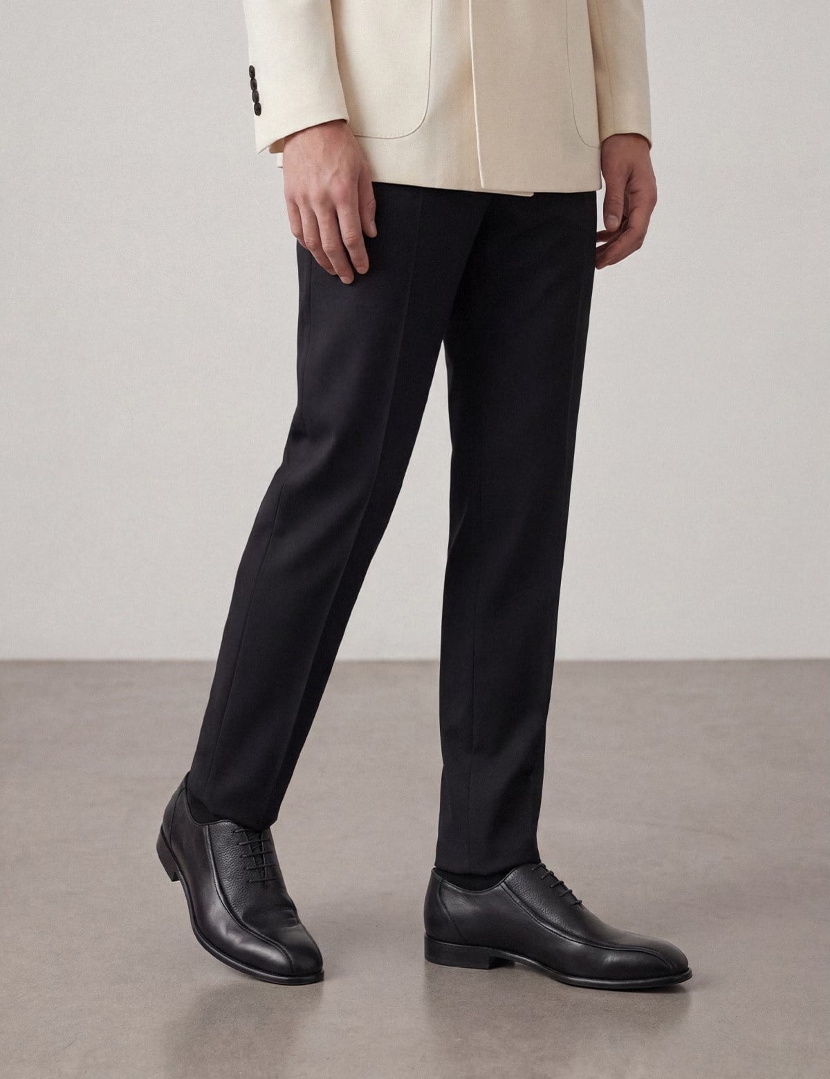 Mendez Black Floater Aniline Leather Men's Oxford