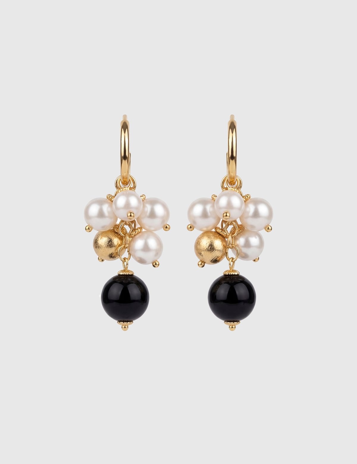 Mirage Gold Women's Earrings with White Stones