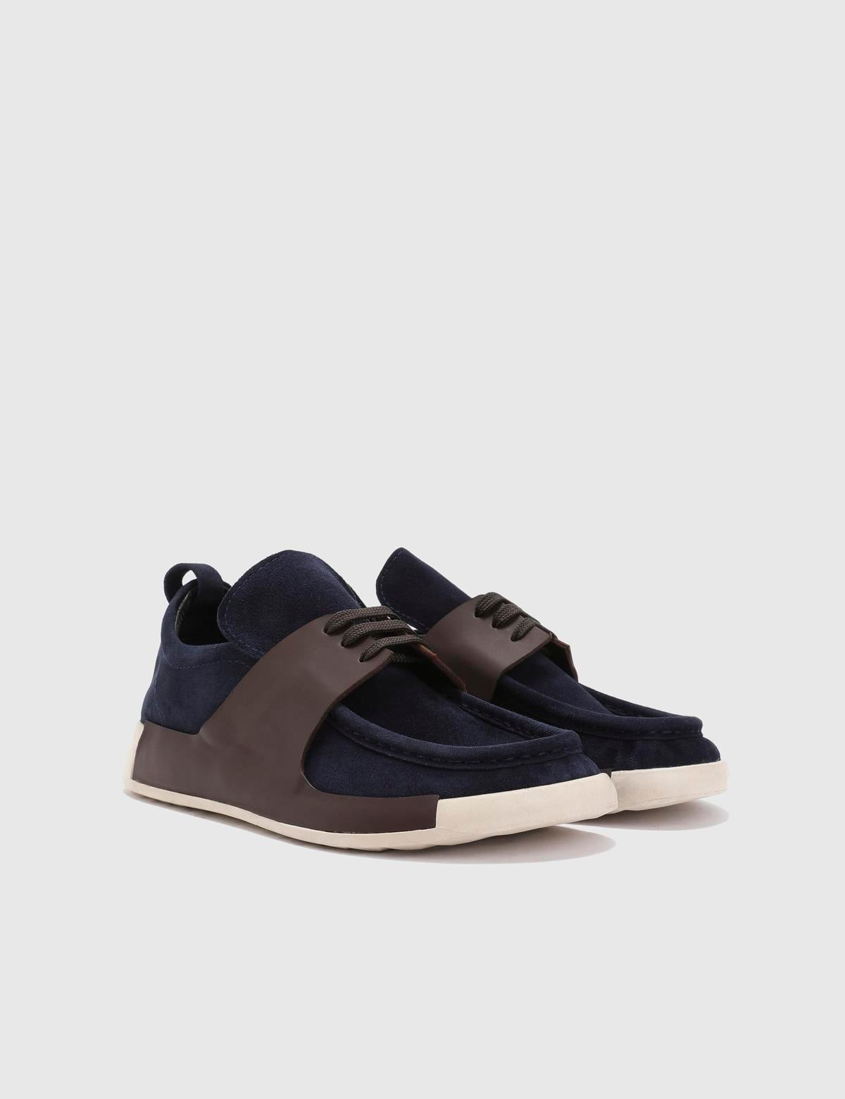 Modric Navy Blue Suede Leather Men's Oxford