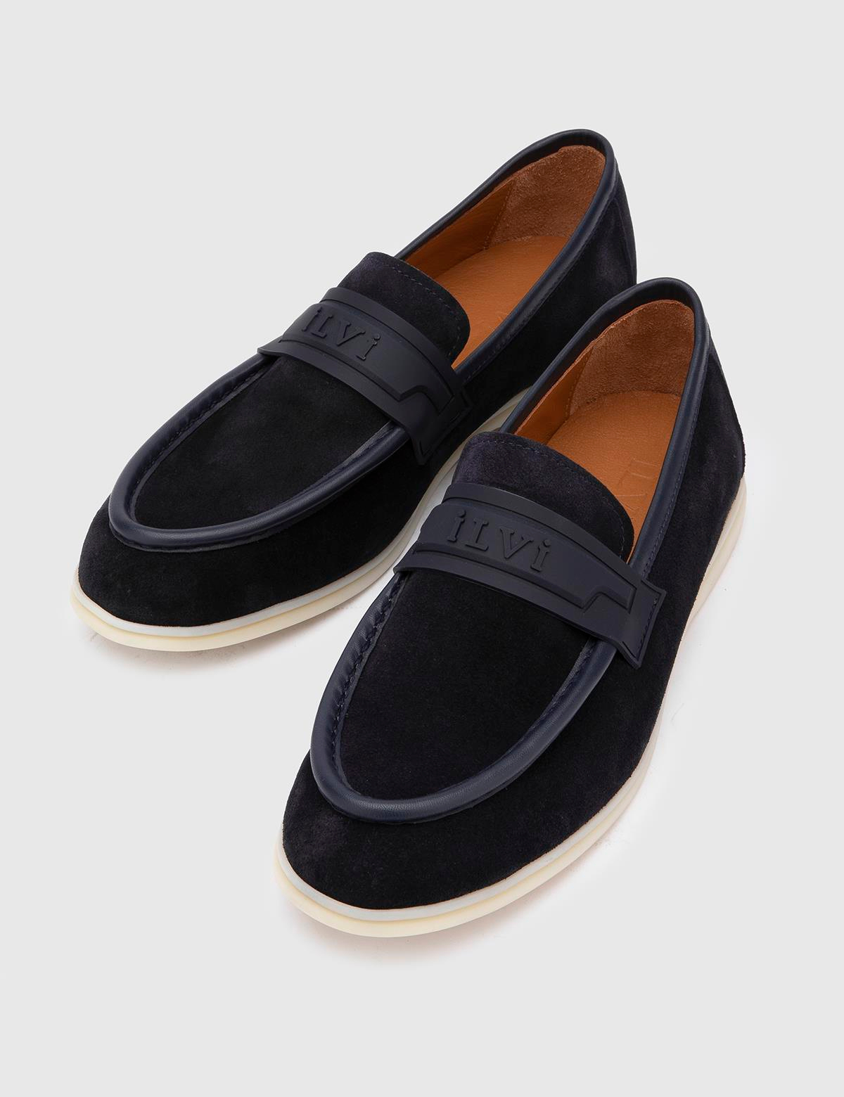 Myles Navy Blue Suede Leather Men's Loafer