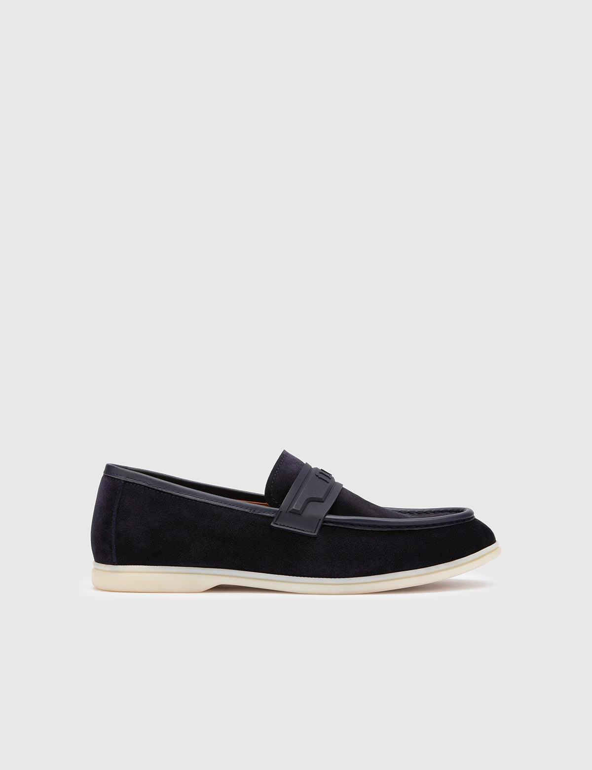 Myles Navy Blue Suede Leather Men's Loafer
