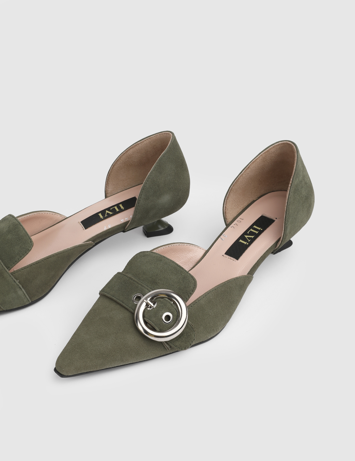 Myra Khaki Suede Leather Women's Pump