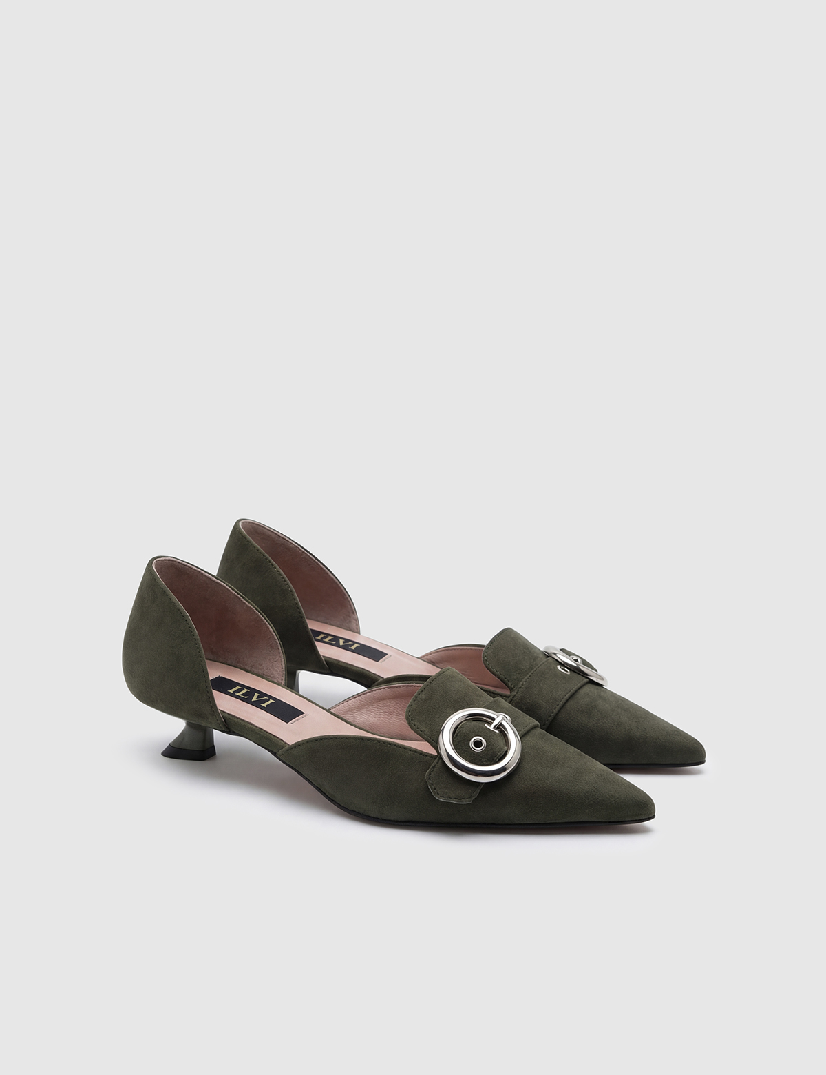 Myra Khaki Suede Leather Women's Pump
