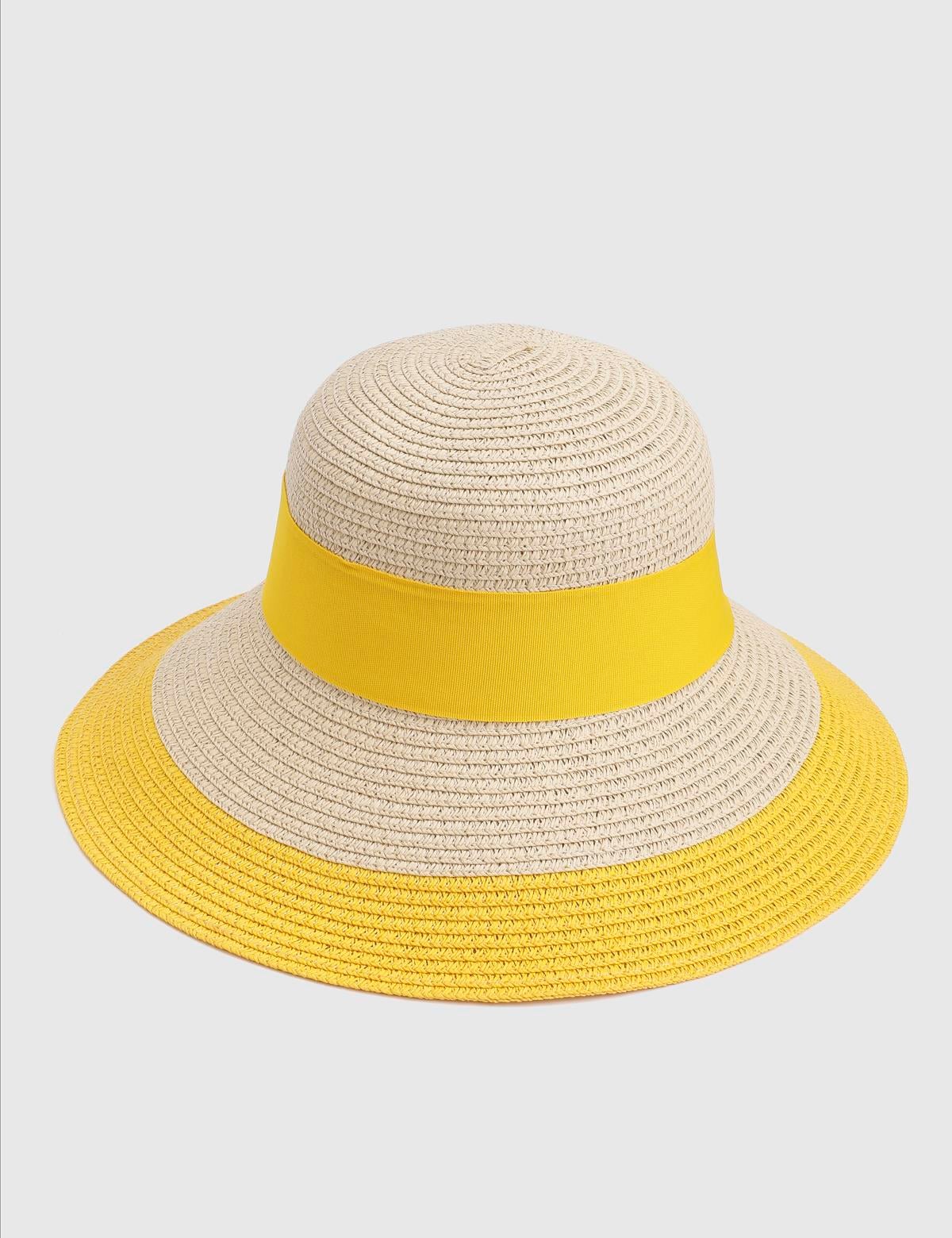 Nara Yellow Women's Straw Beach Hat