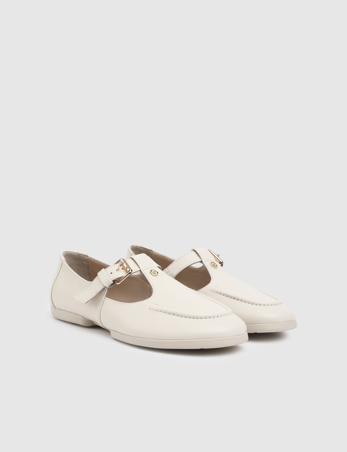 Navine Beige Leather Women's Loafer