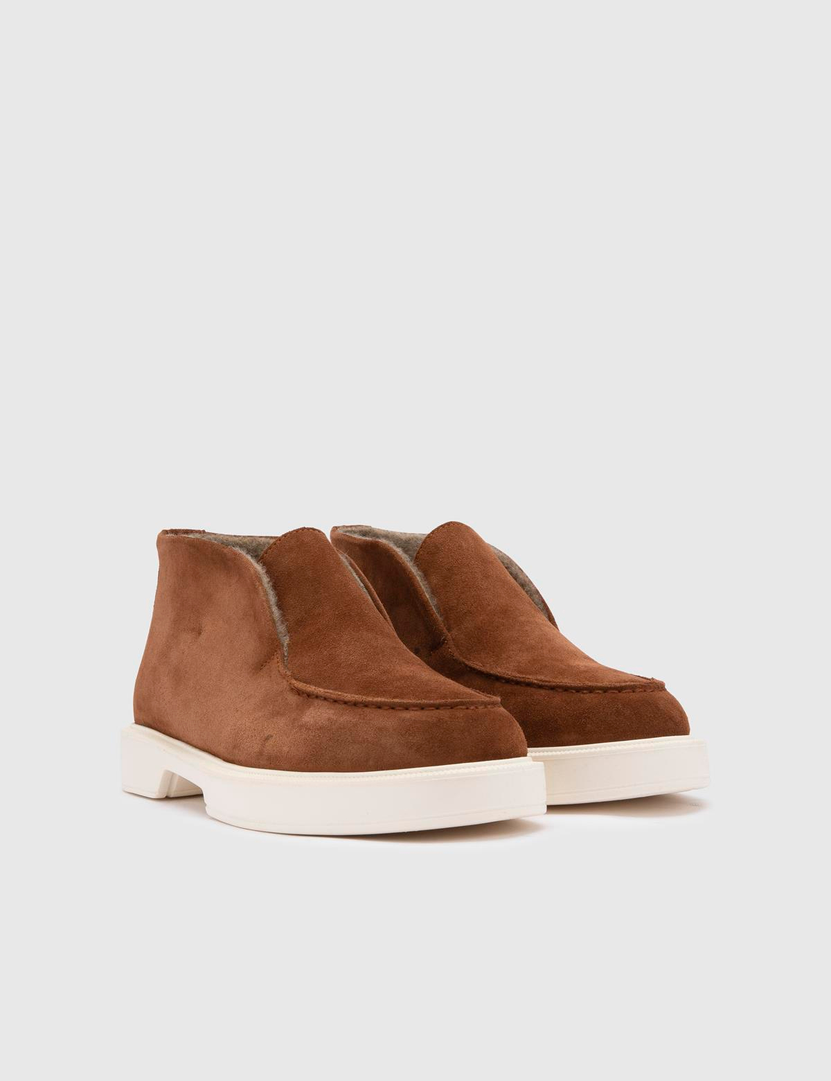 Nia Saddle Brown Suede Leather Women's Boot