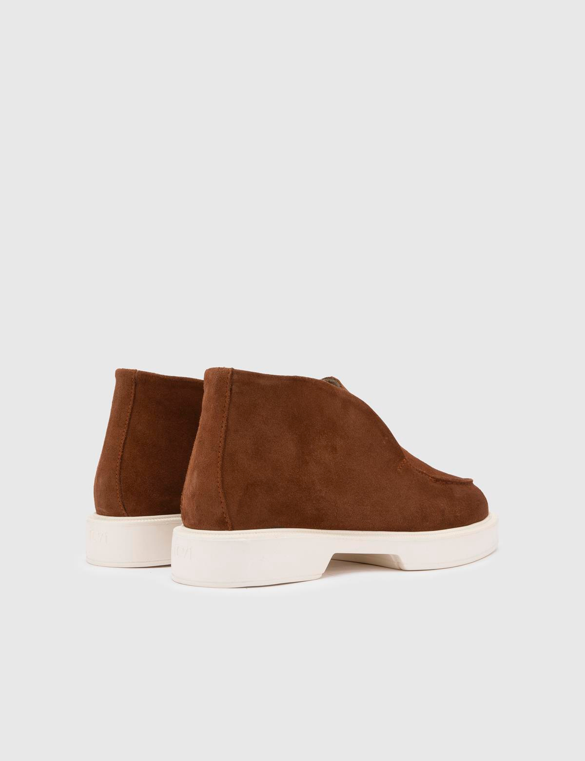 Nia Saddle Brown Suede Leather Women's Boot