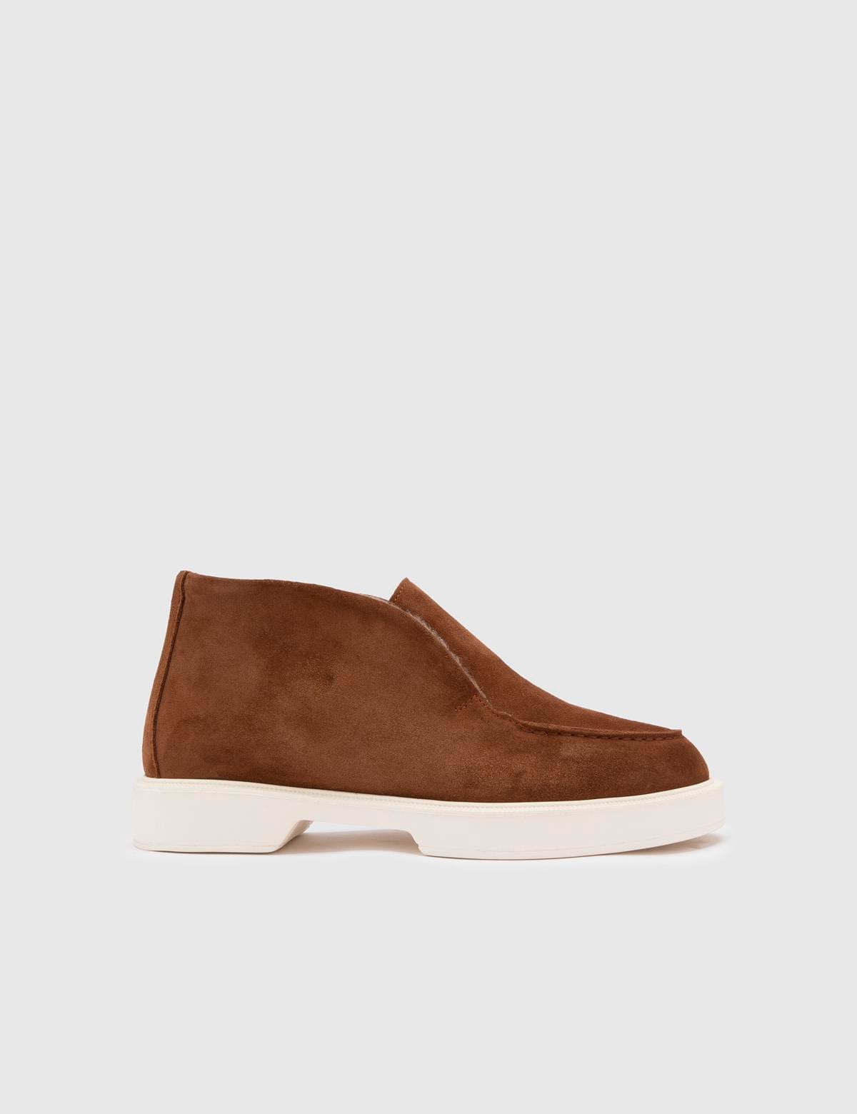 Nia Saddle Brown Suede Leather Women's Boot
