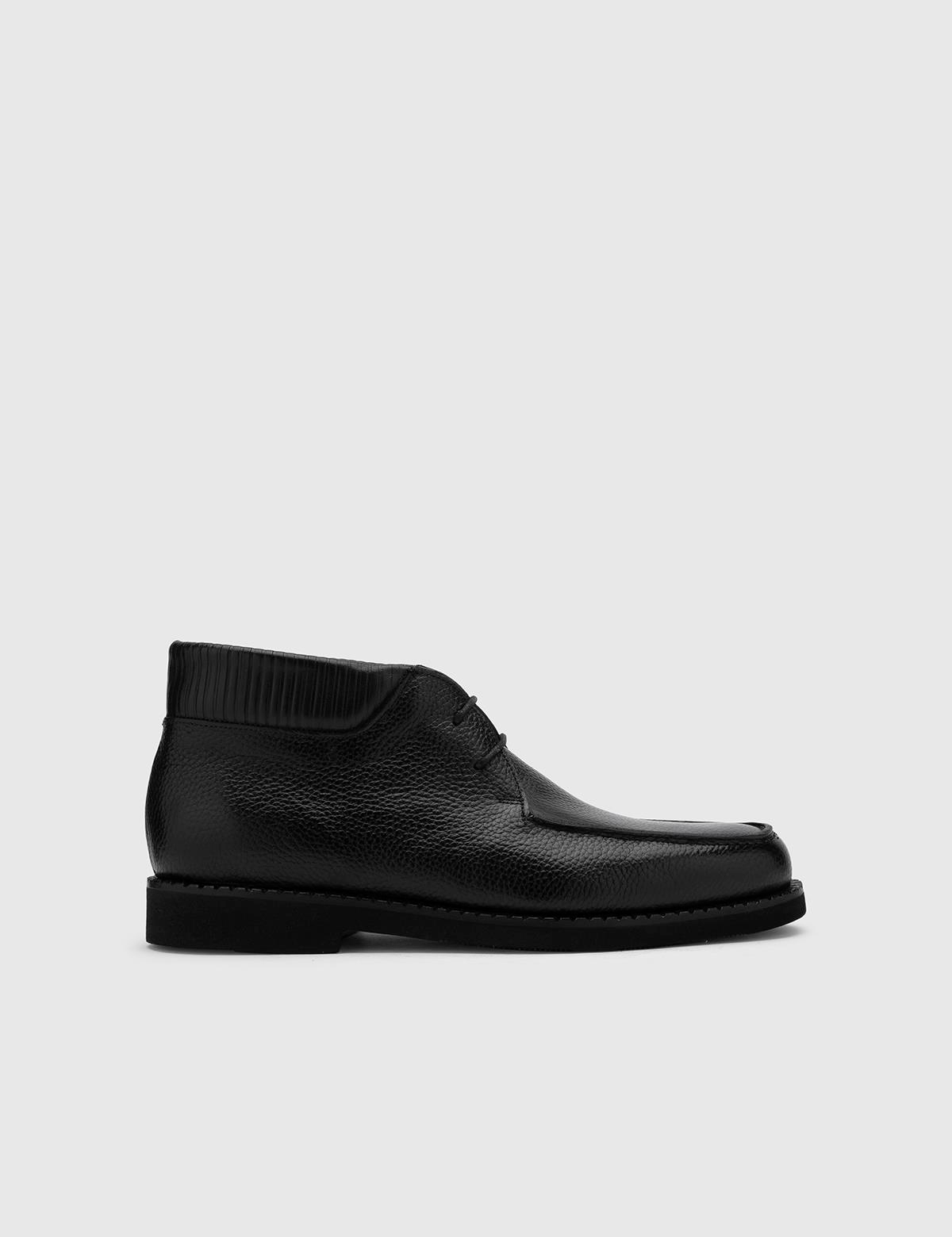 Nissa Black Floater Leather Men's Boot