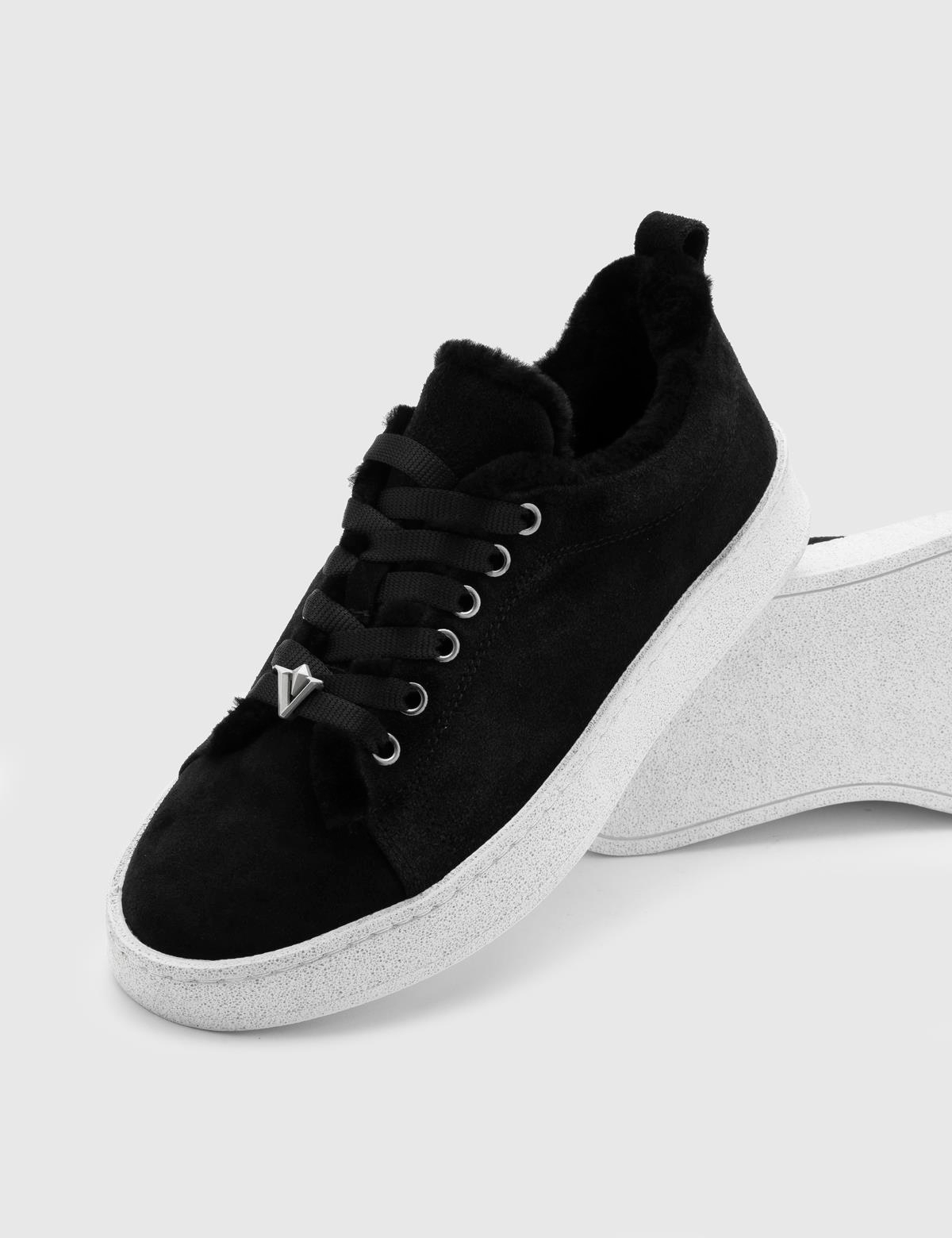 Öda Black Suede Leather Women's Sneaker