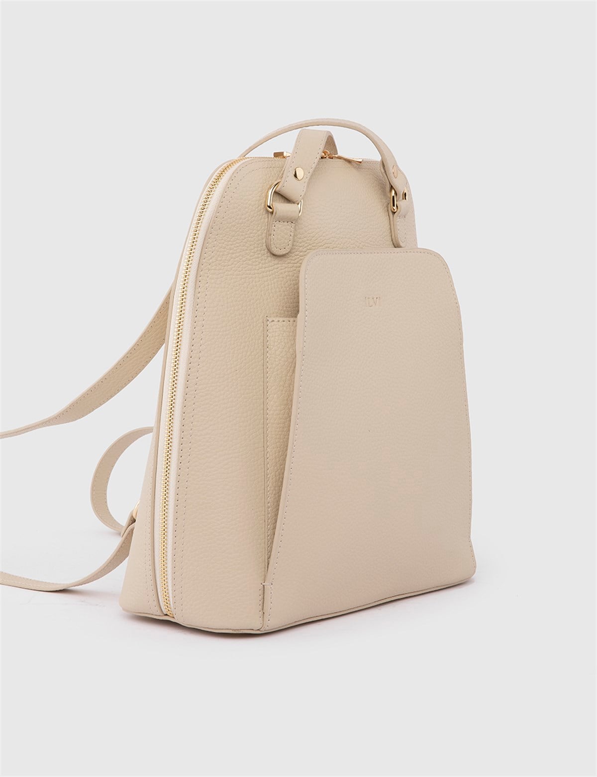 Tan and Cream Women\'s Backpack Karma Medium Backpack Tofu – Practice main image 3