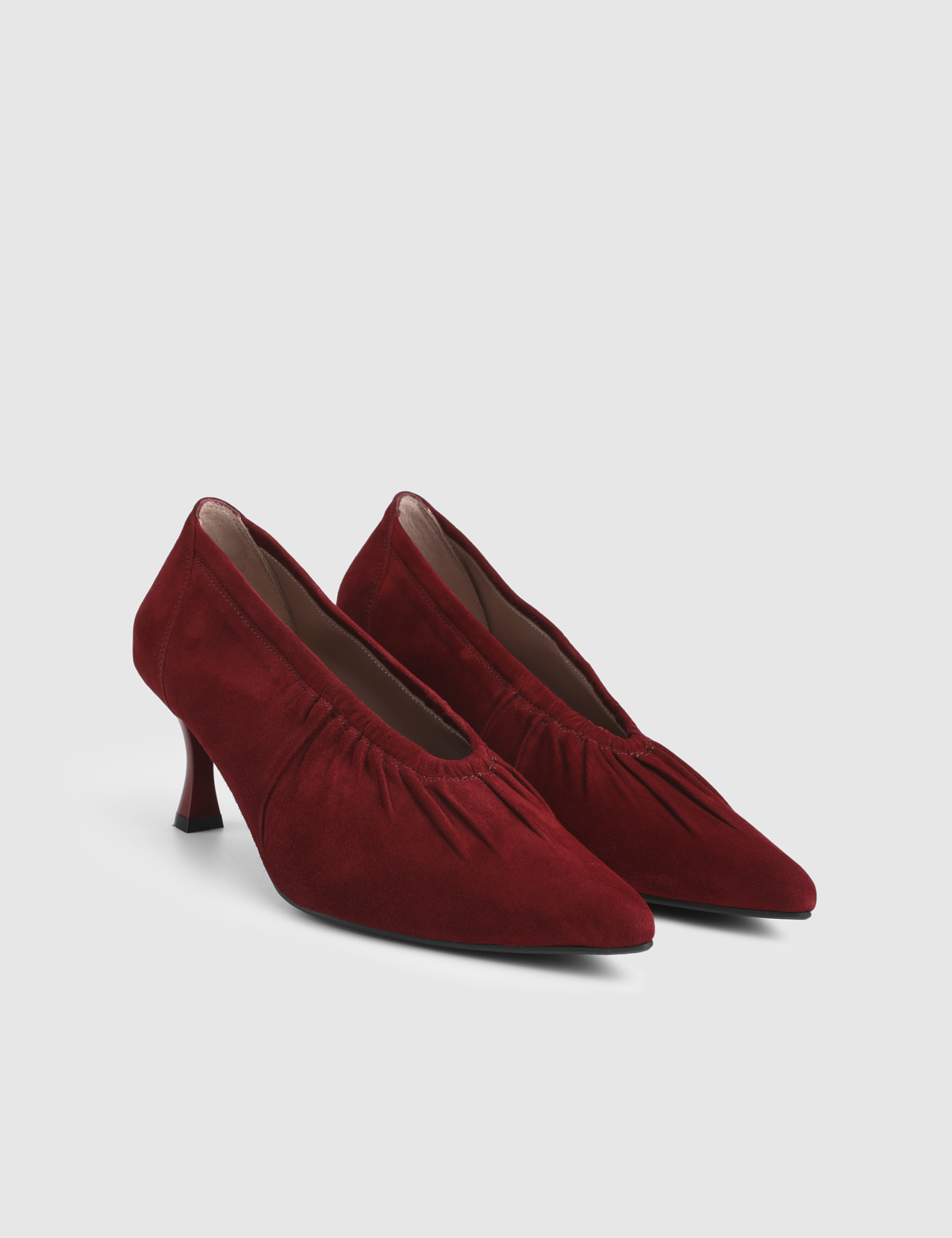 Osnel Burgundy Suede Leather Women's Pump
