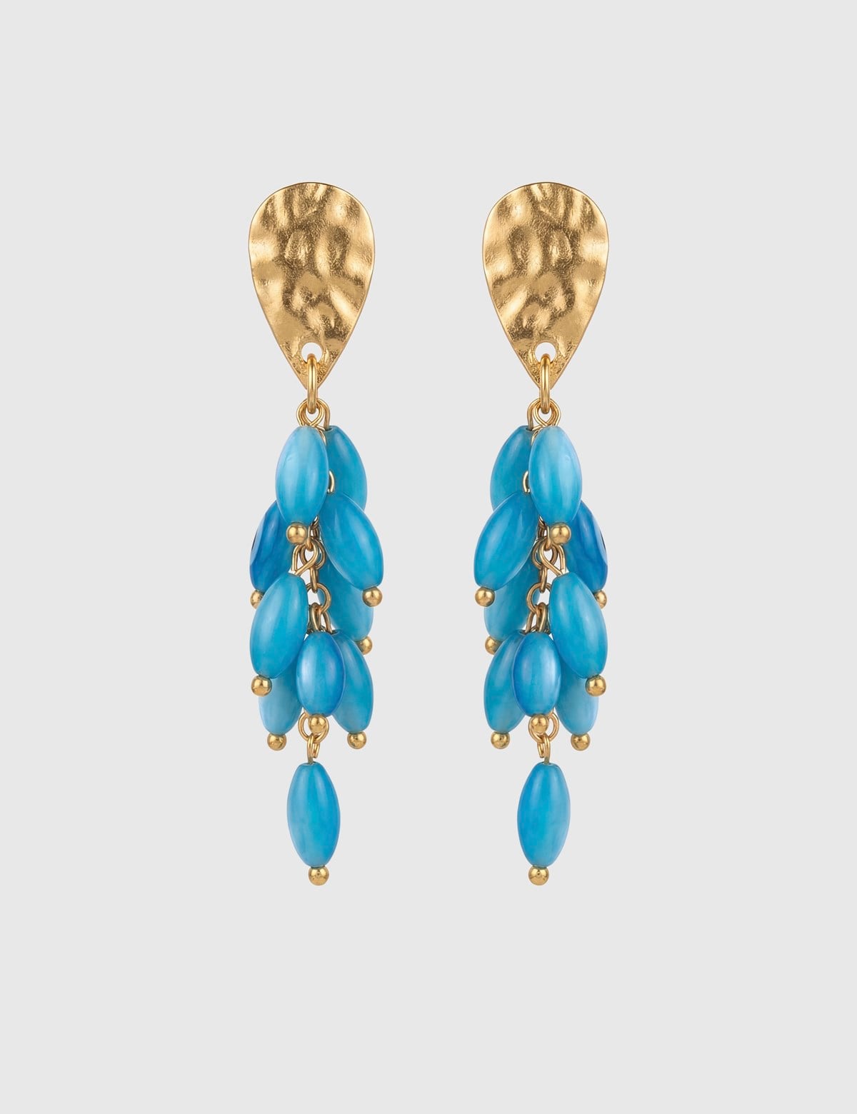 Perin Gold Women's Earrings with Turquoise Stones