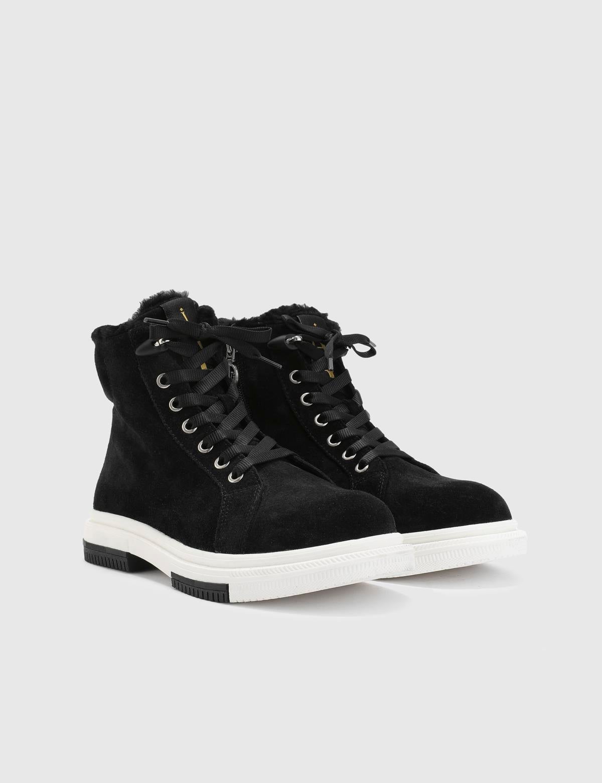 Pienza Black Suede Leather Women's Boot