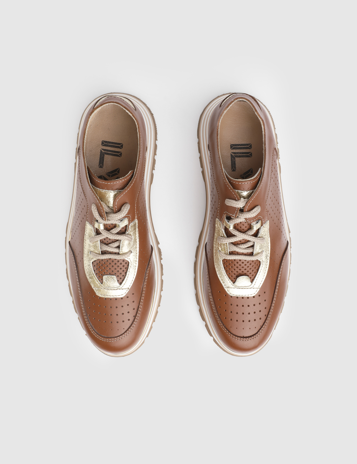 Pietrini Saddle Brown Leather Women's Sneaker