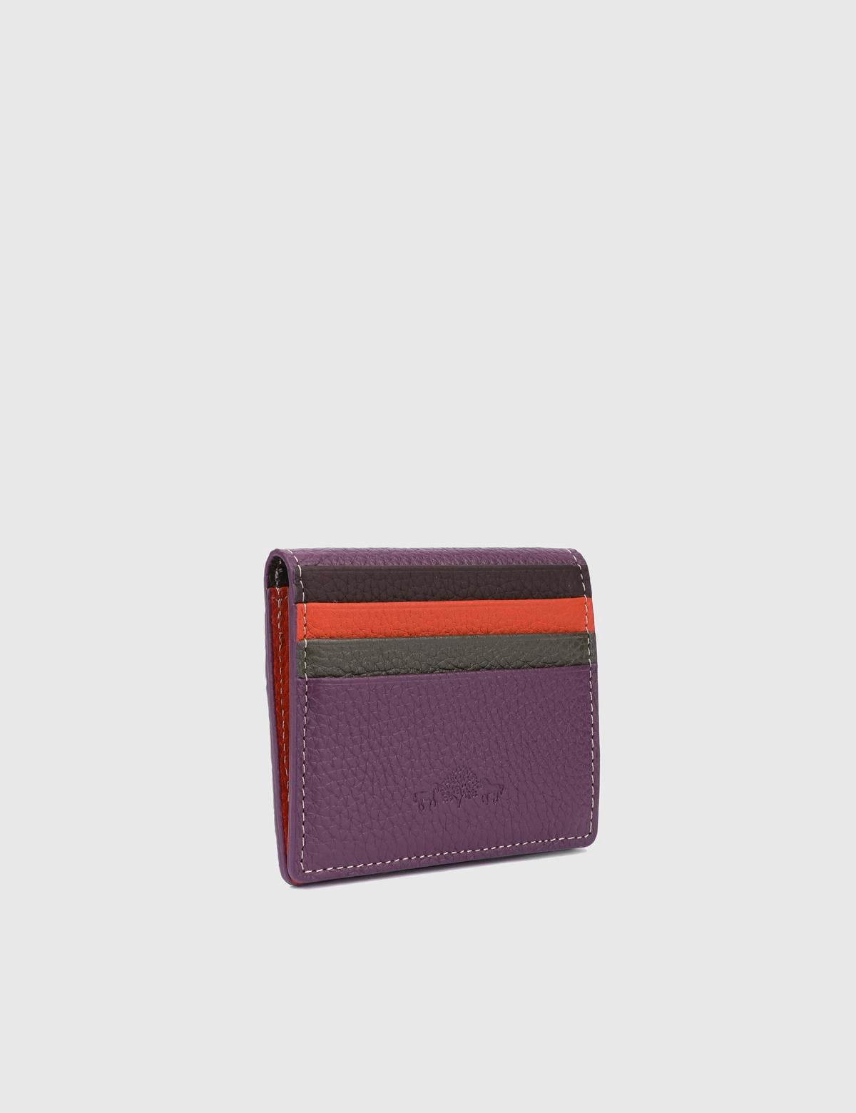 Piura Hakiki Deri Mor Unisex Kartlık