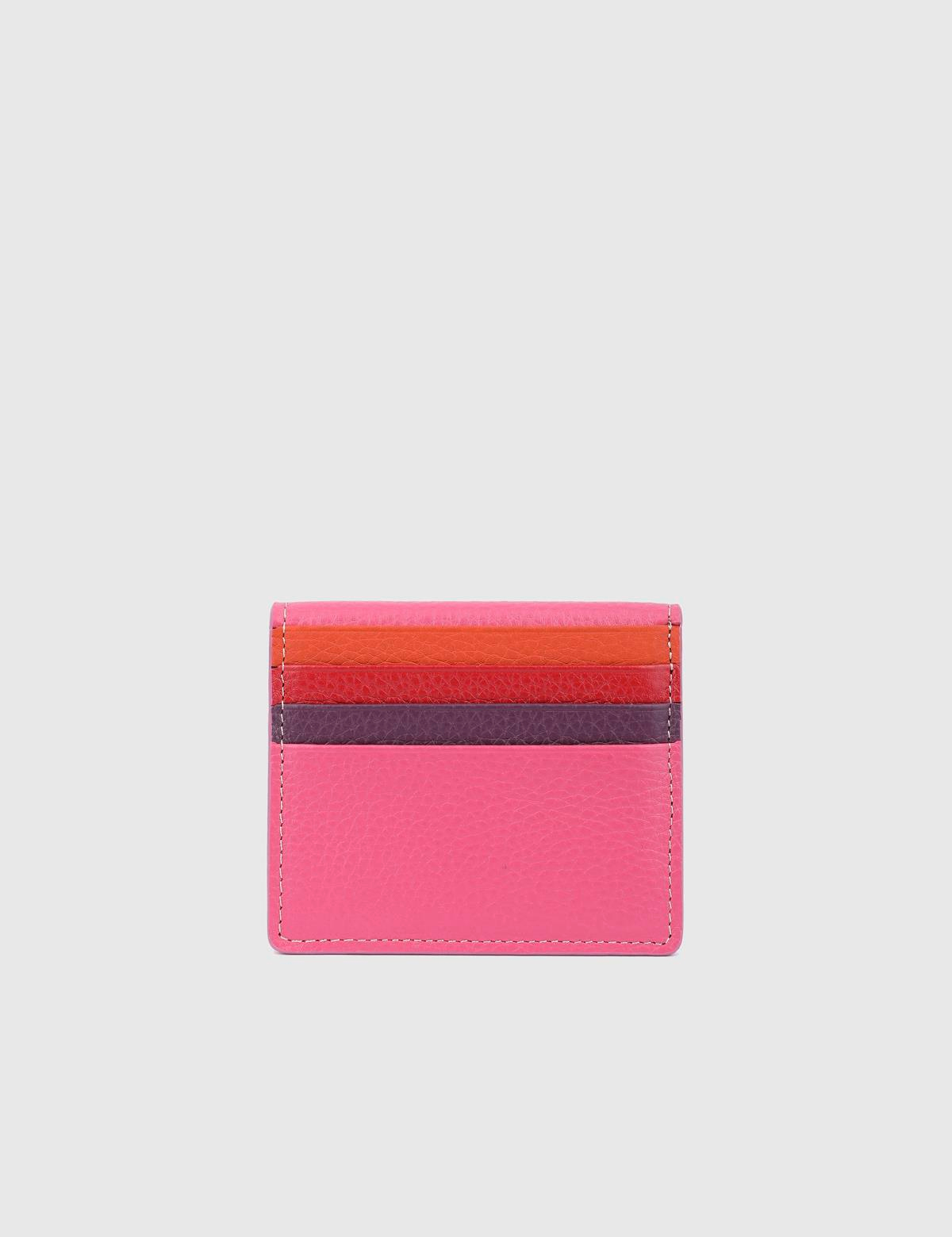 Piura Hakiki Deri Pembe Unisex Kartlık