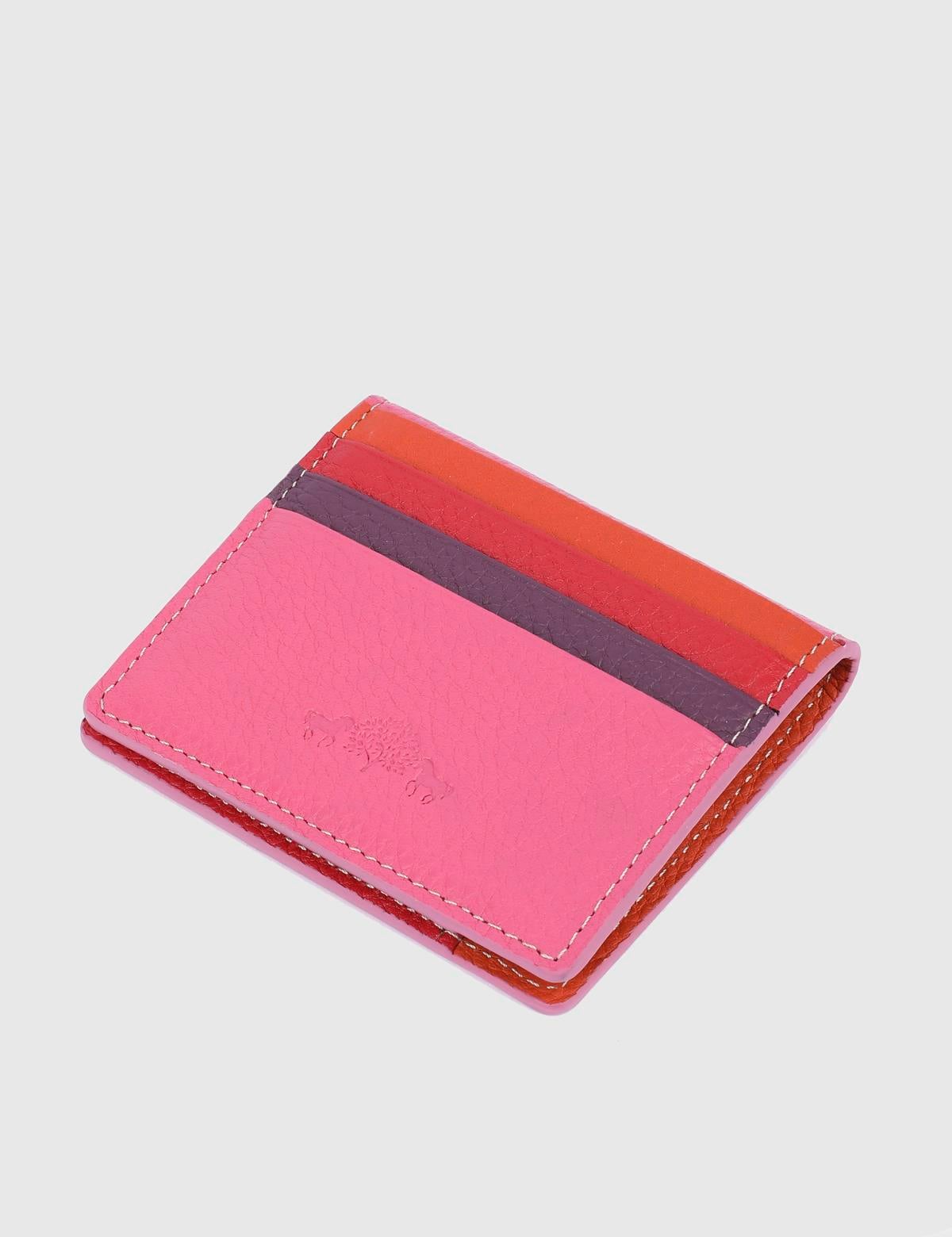 Piura Hakiki Deri Pembe Unisex Kartlık