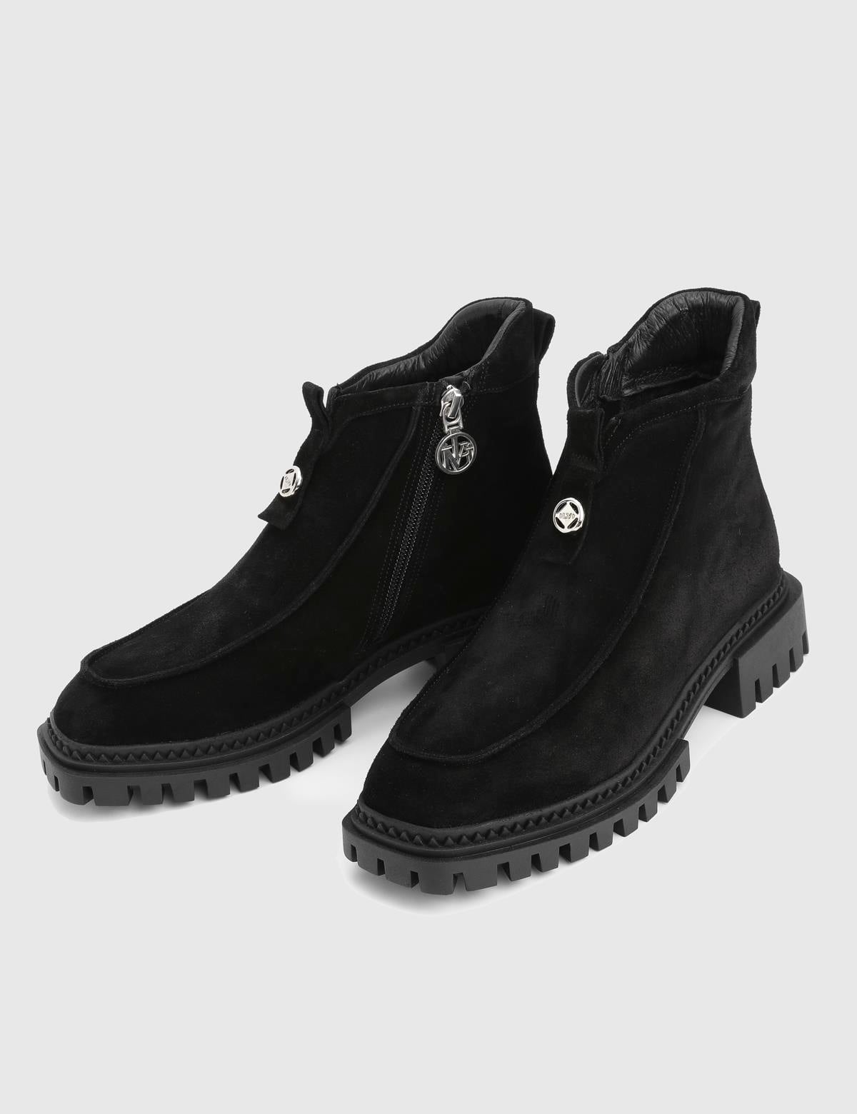 Poke Black Suede Leather Women's Boot