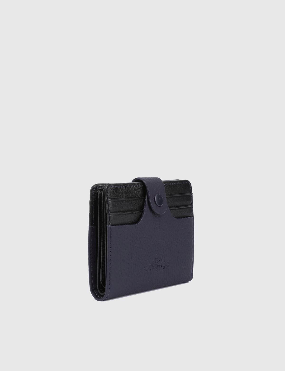 Rainier Hakiki Deri Unisex Lacivert Cüzdan