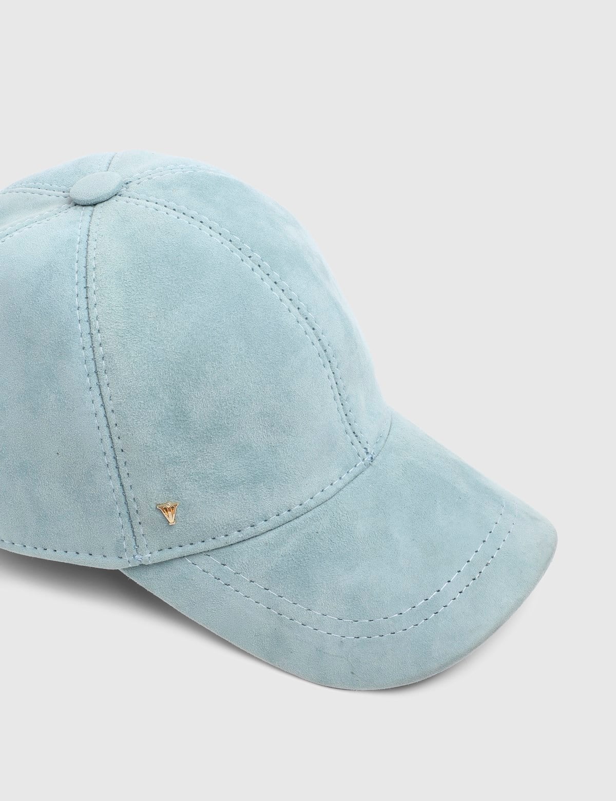 Ravia Light Blue Unisex Suede Leather Cap