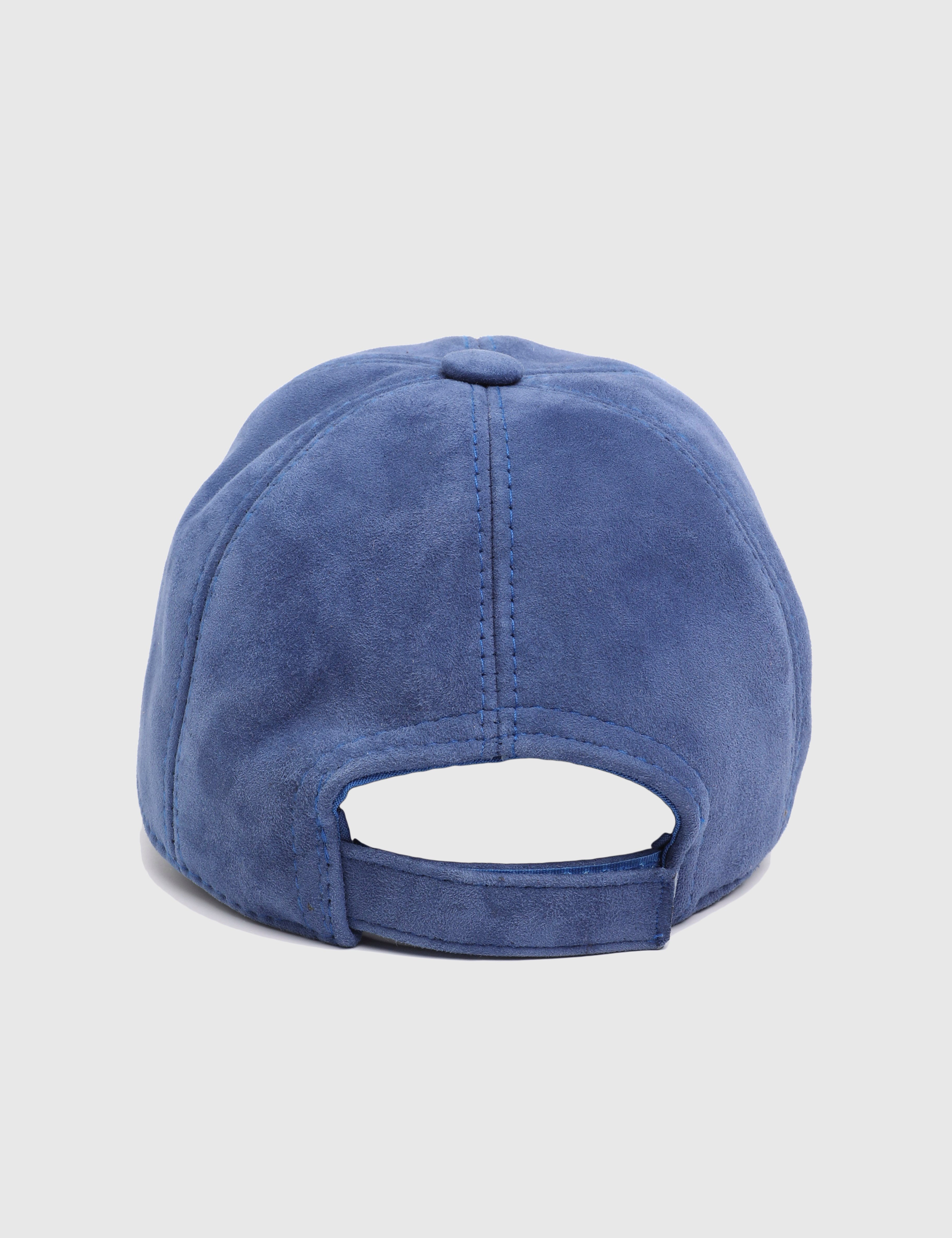 Ravia Blue Unisex Suede Leather Cap