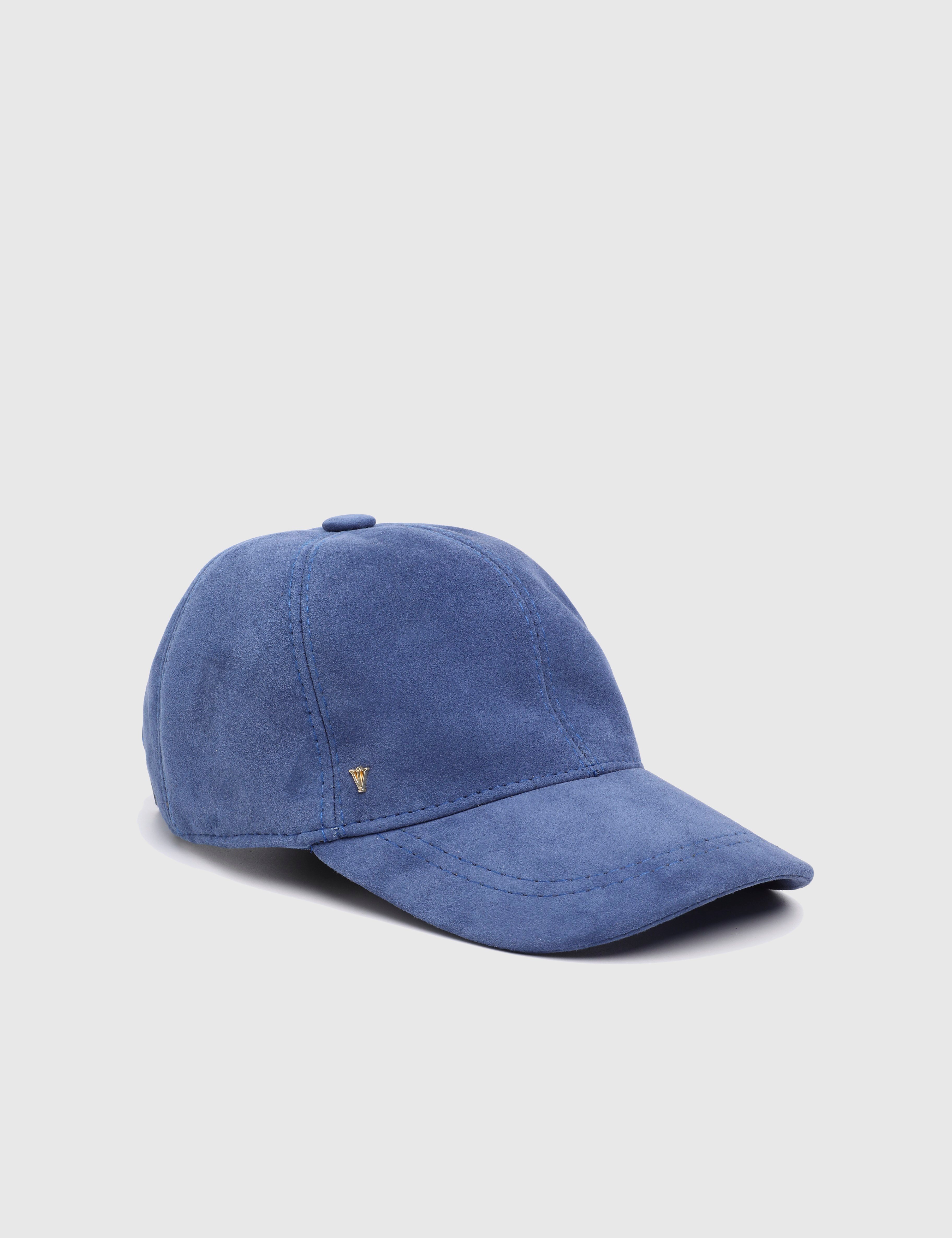Ravia Blue Unisex Suede Leather Cap