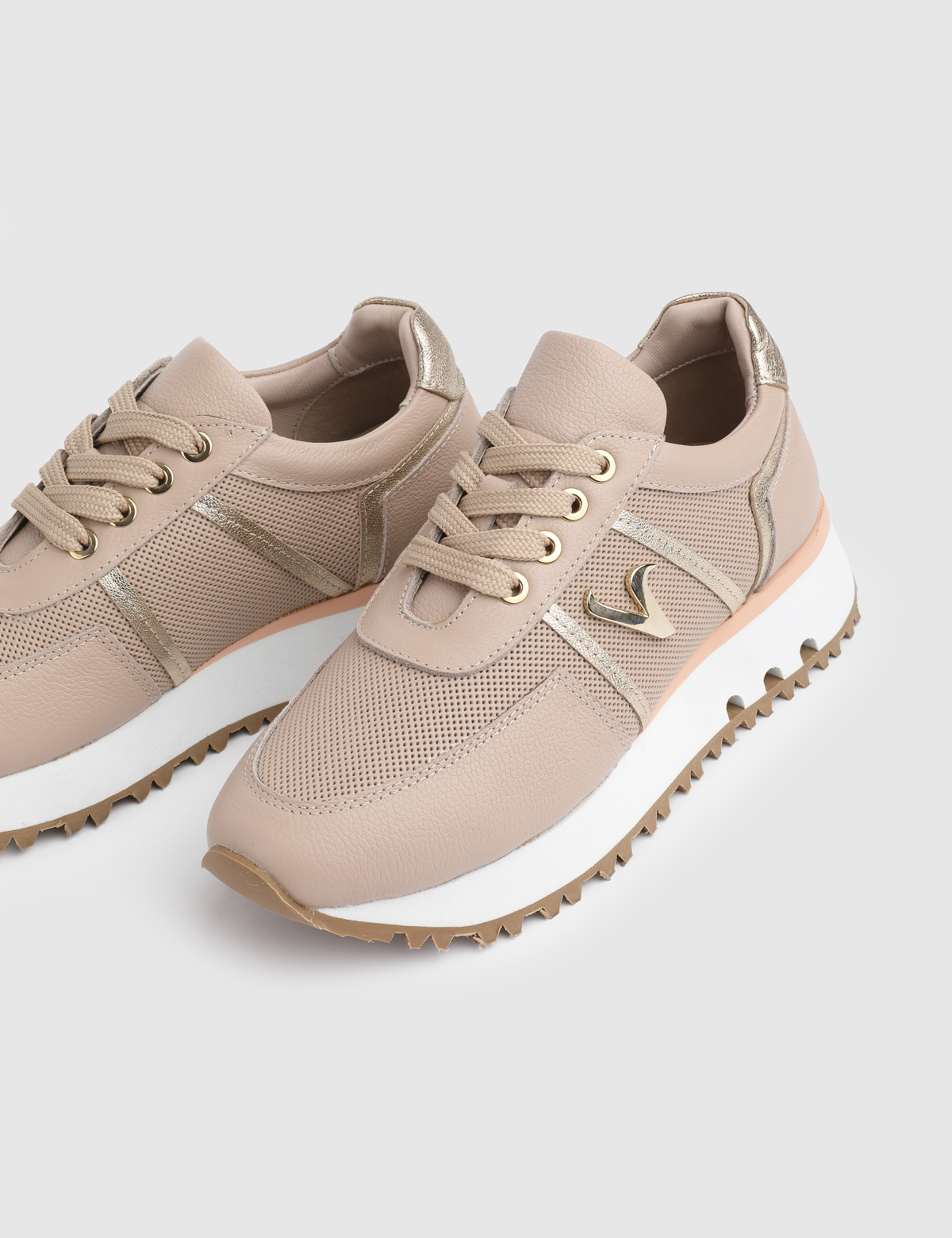 Rielle Beige Leather Women's Sneaker