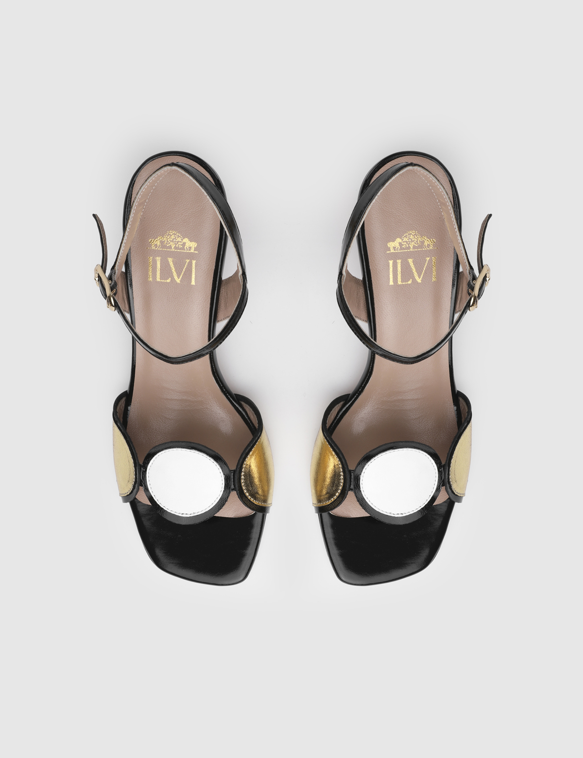 Rilana Gold Leather Women's Heeled Sandal
