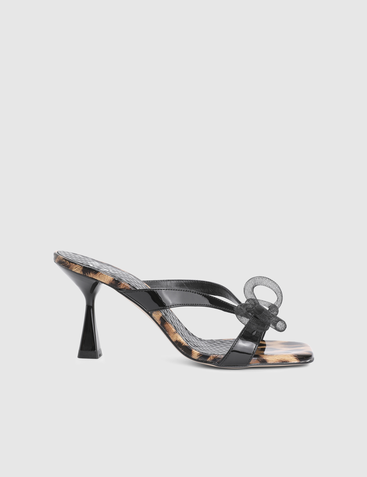 Rinea Black Patent Leather Women's Heeled Slide
