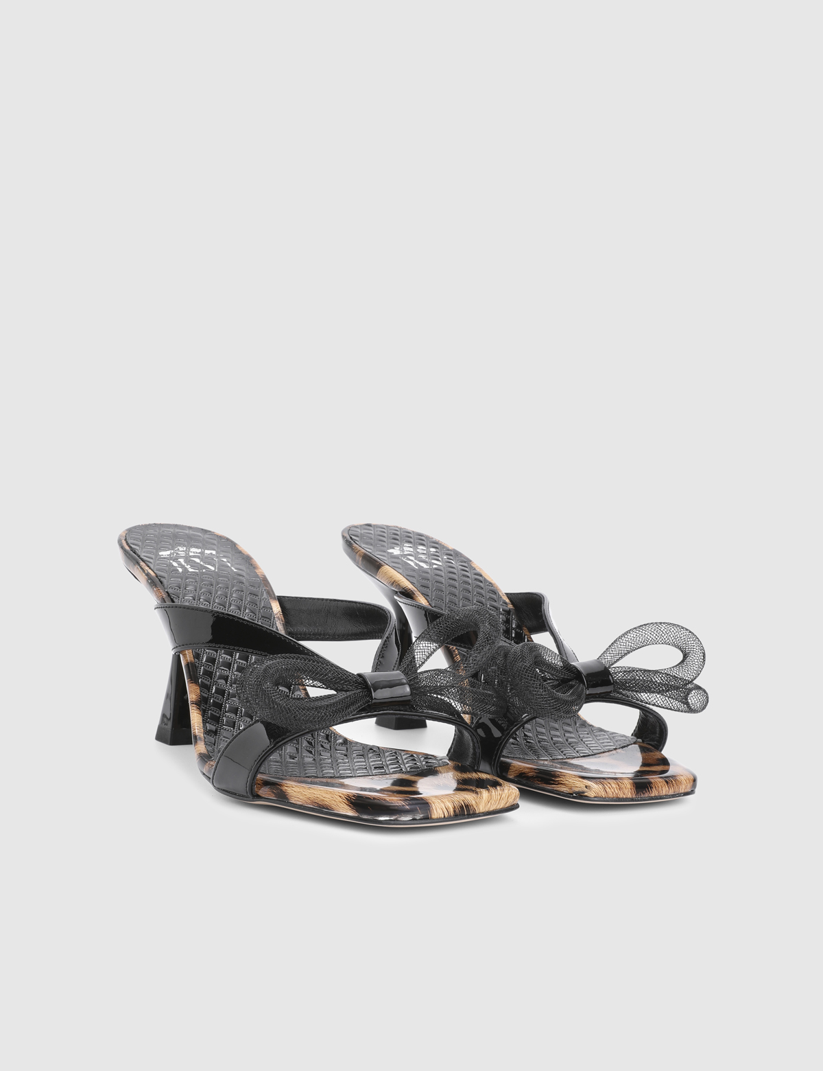 Rinea Black Patent Leather Women's Heeled Slide