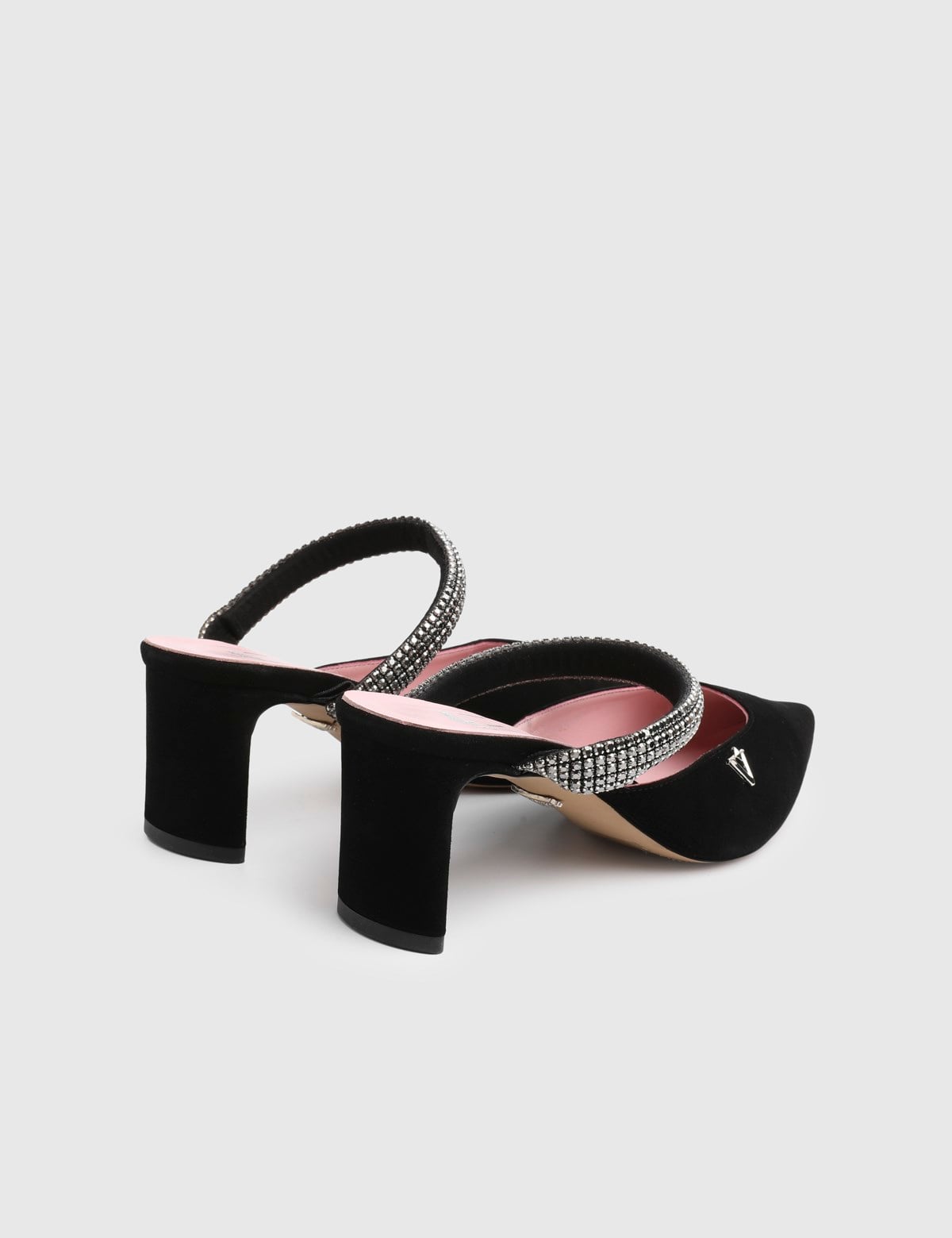 Rionne Black Suede Leather Women's Heeled Mule