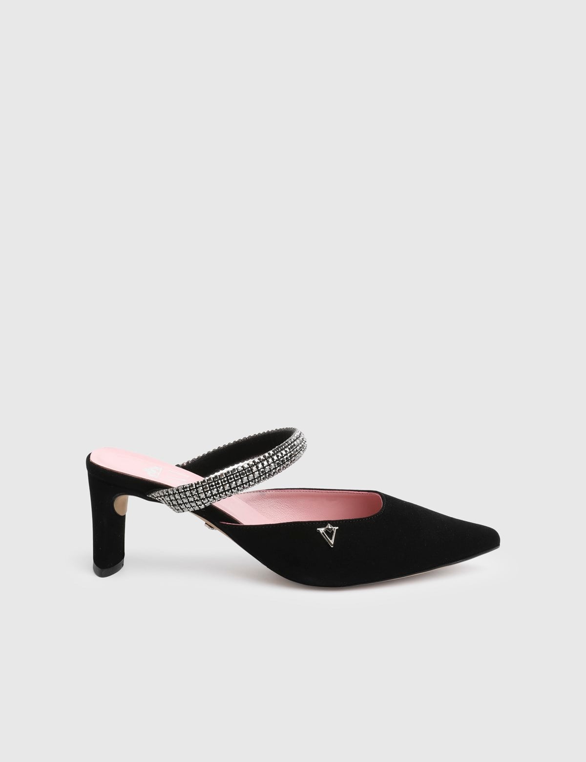 Rionne Black Suede Leather Women's Heeled Mule