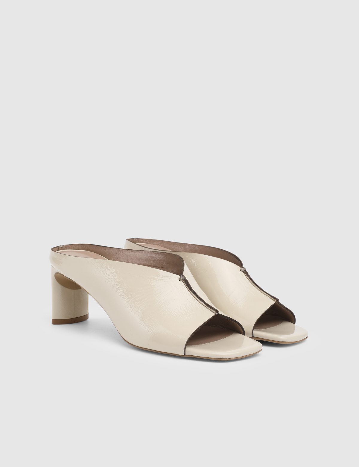 Riora Cream Patent Leather Women's Heeled Slide