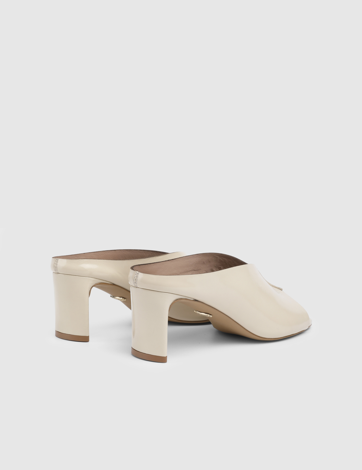 Riora Cream Patent Leather Women's Heeled Slide