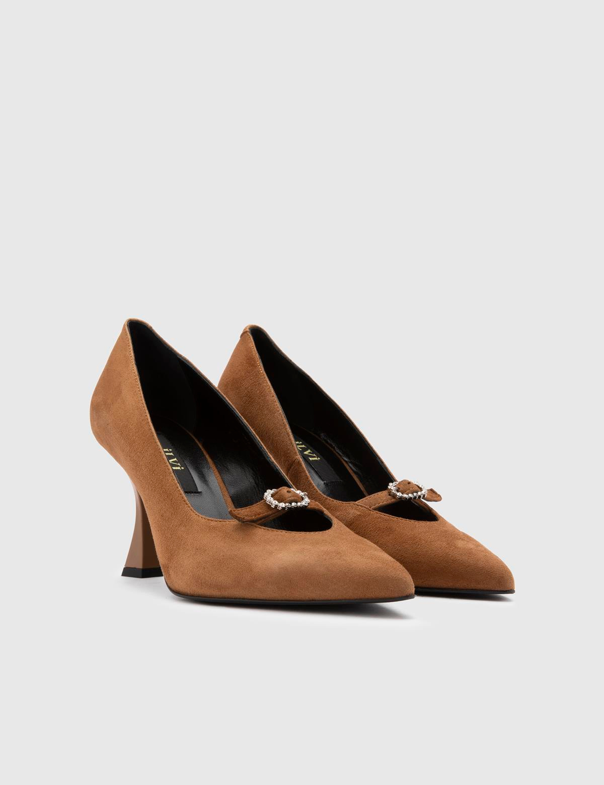 Roald Saddle Brown Suede Leather Women's Pump