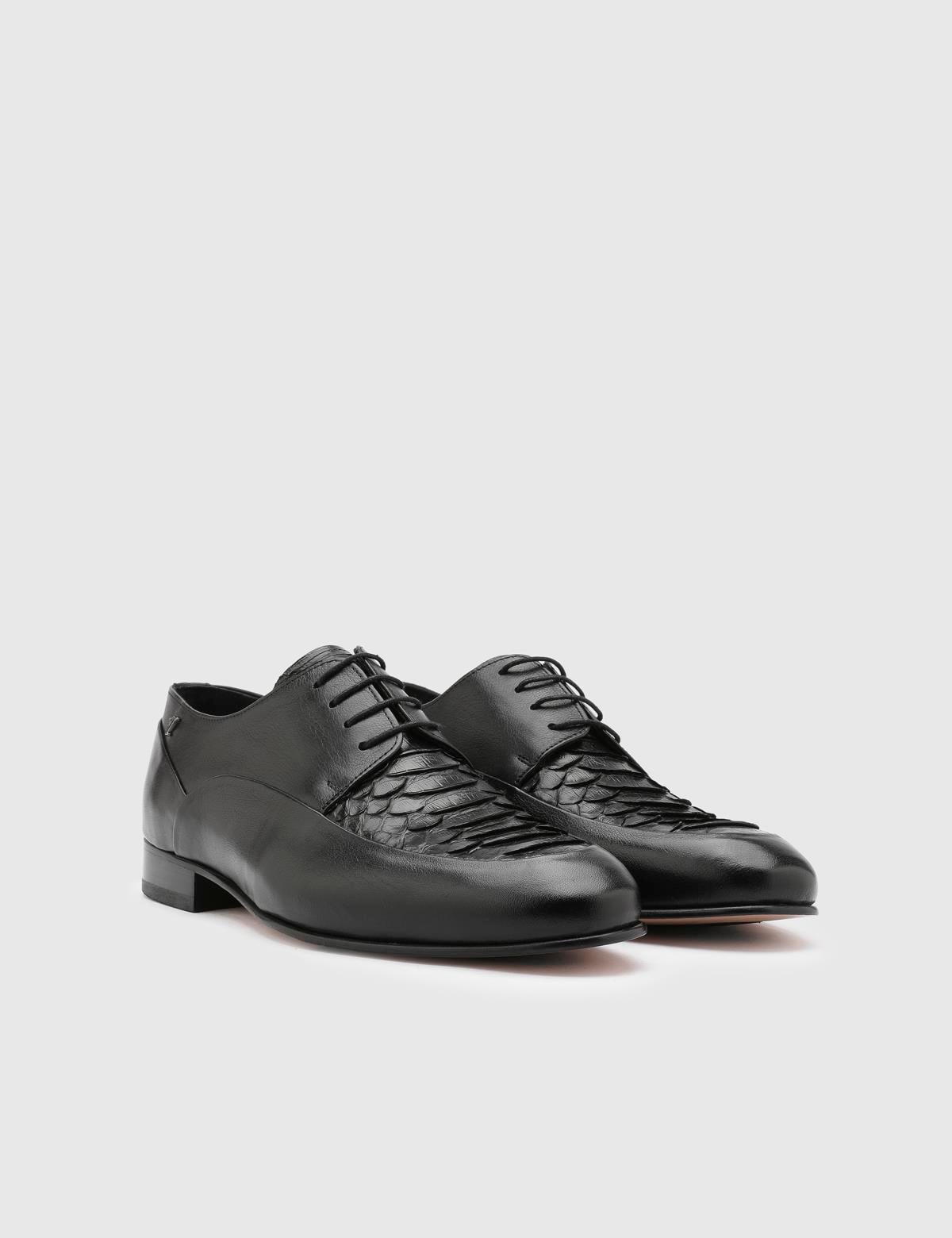 Roan Black Snake Leather Men's Classic Shoe