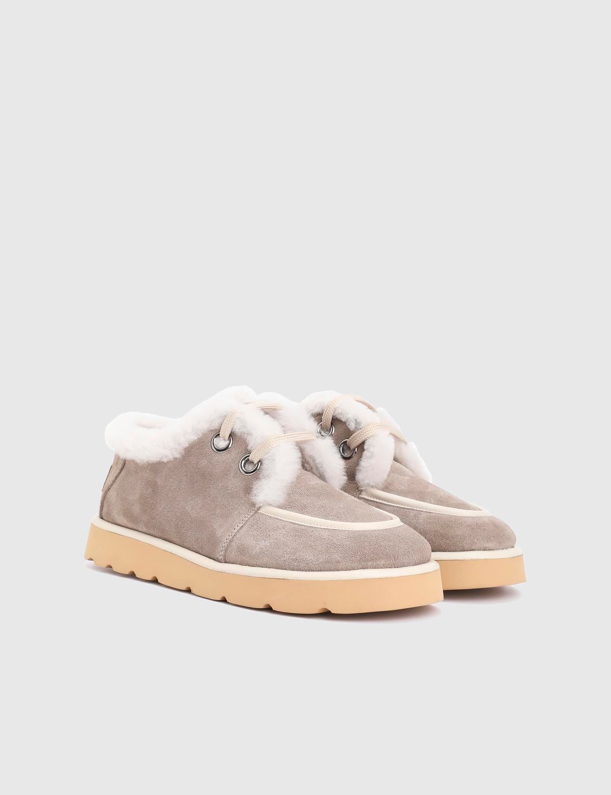 Romy Beige Suede Leather Women's Boot