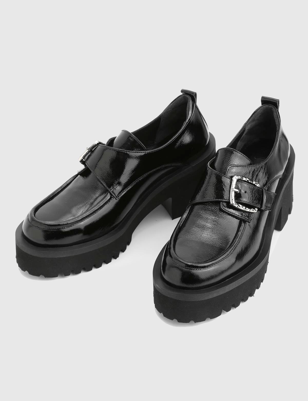 Roses Black Patent Leather Women's Pump