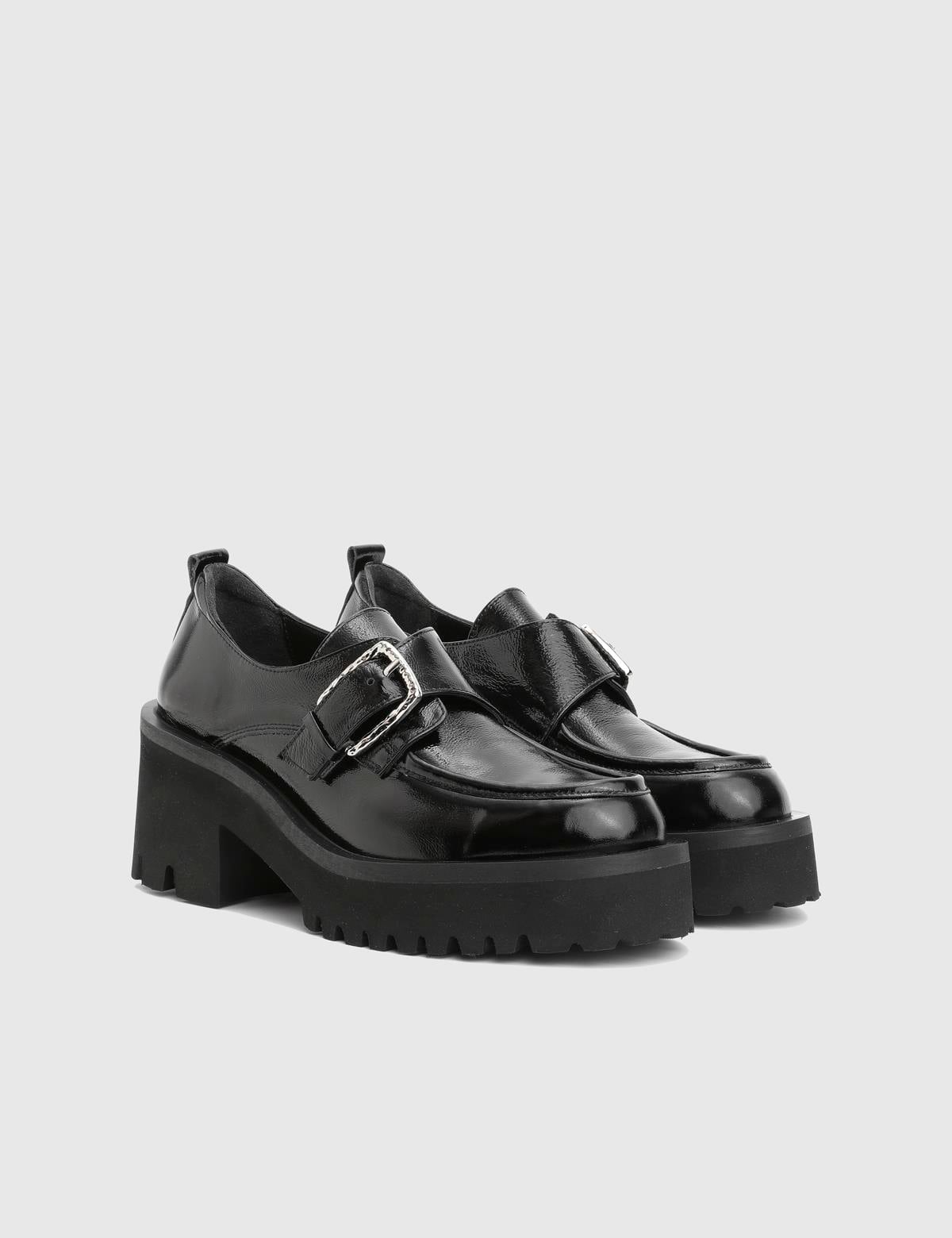 Roses Black Patent Leather Women's Pump