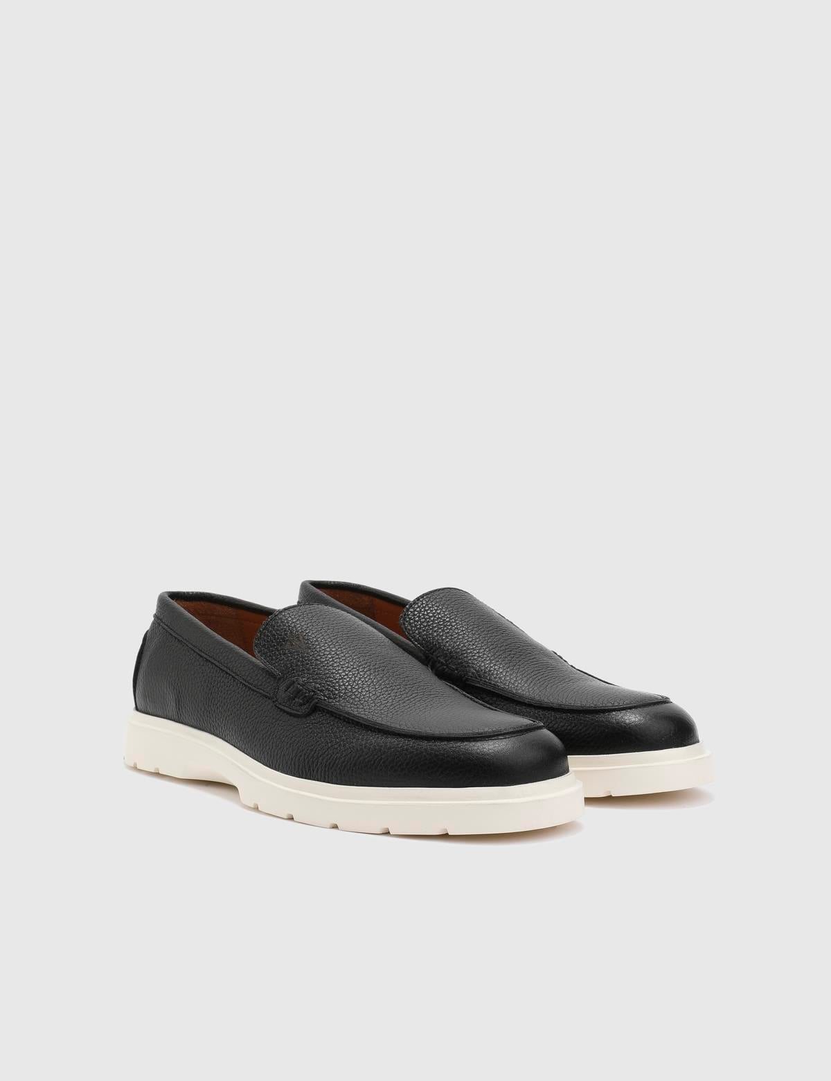 Roy Black Deer Leather Men's Loafer