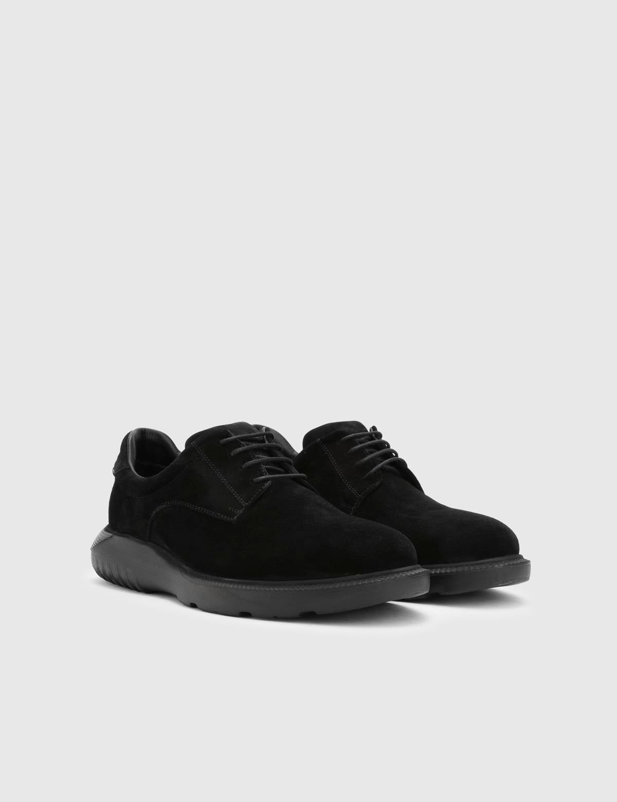 Sadio Black Suede Leather Men's Oxford