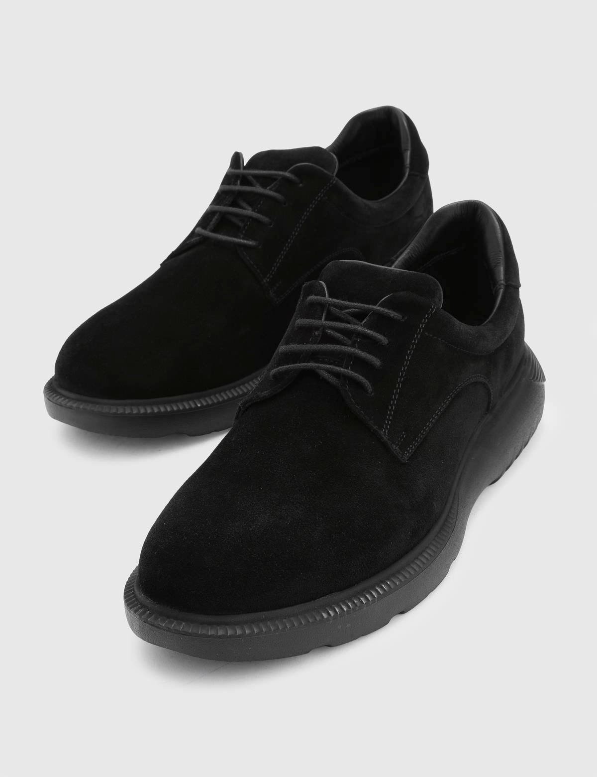 Sadio Black Suede Leather Men's Oxford
