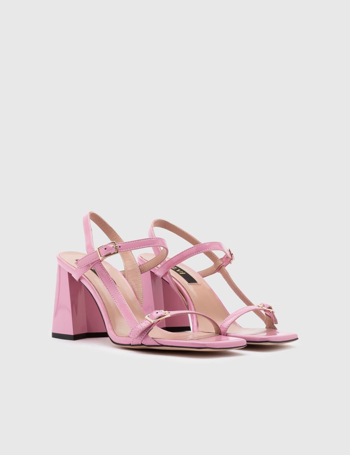 Sakari Pink Patent Leather Women's Heeled Sandal
