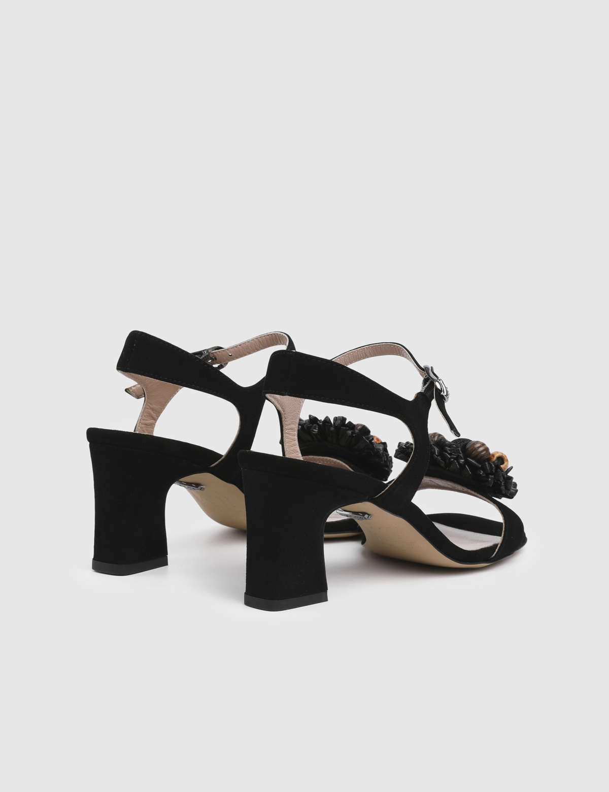 Selya Black Suede Leather Women's Sandal